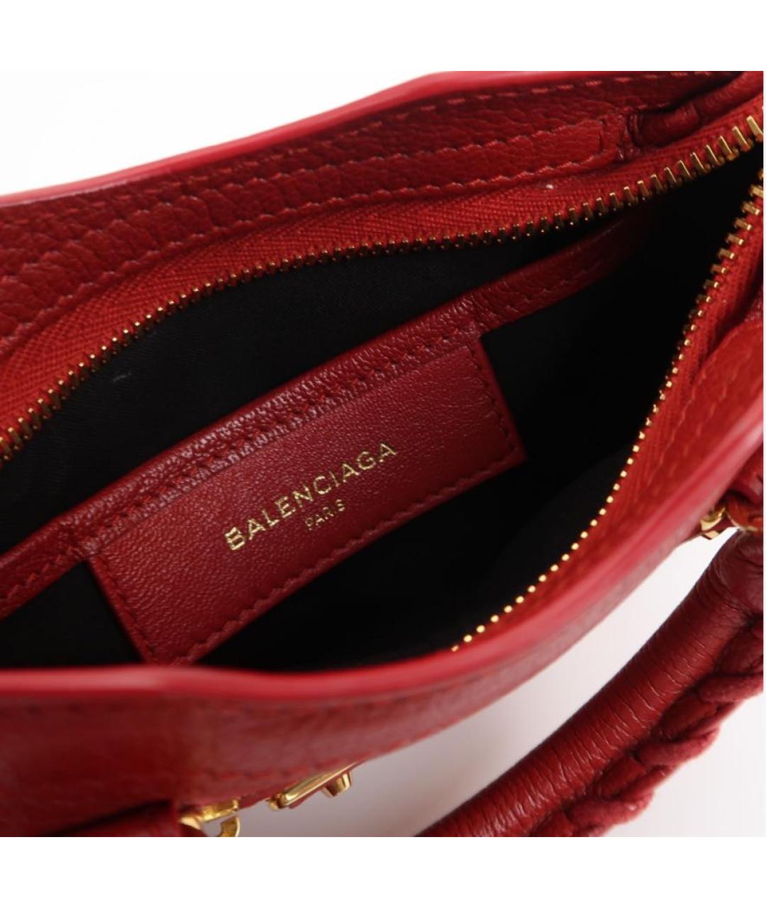 BALENCIAGA Красная кожаная сумка через плечо, фото 6