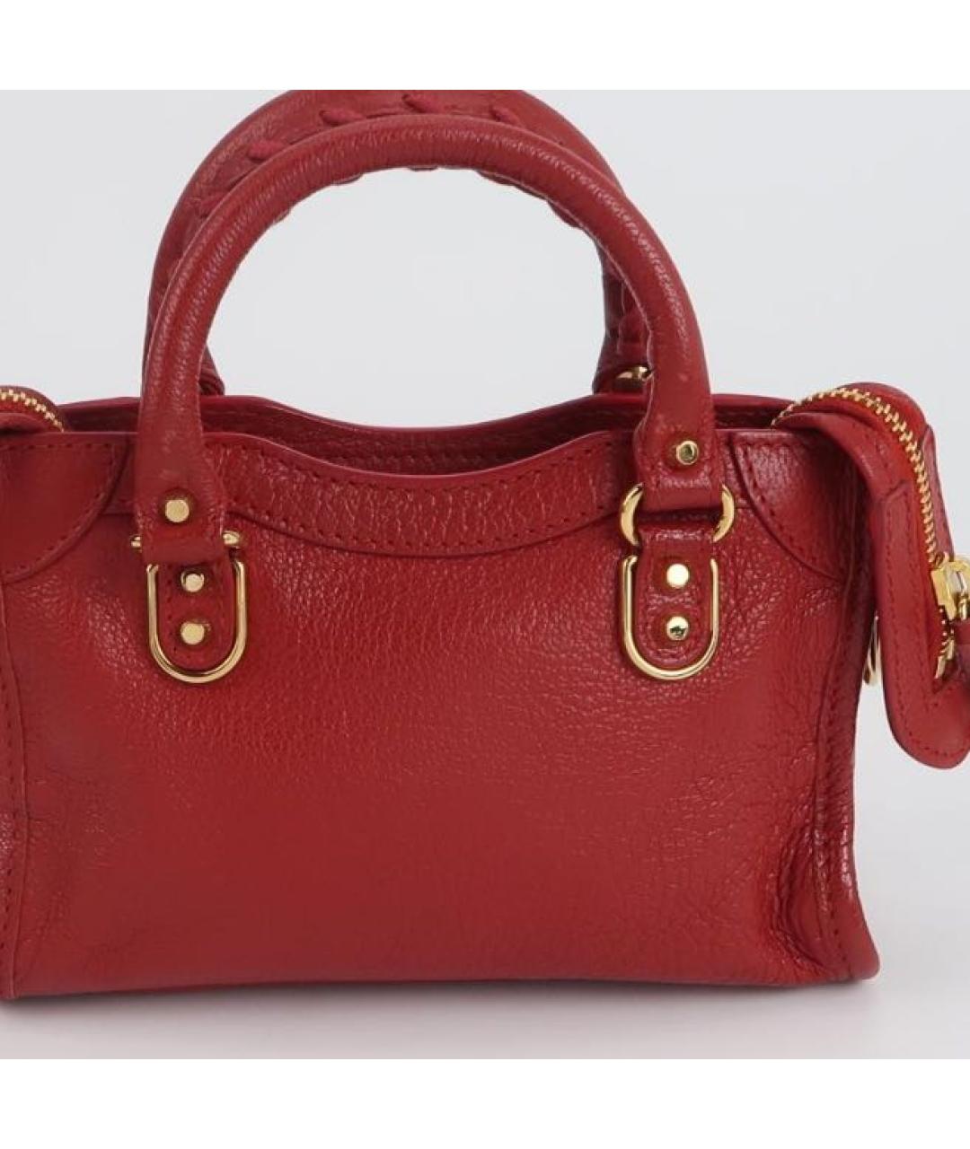BALENCIAGA Красная кожаная сумка через плечо, фото 3