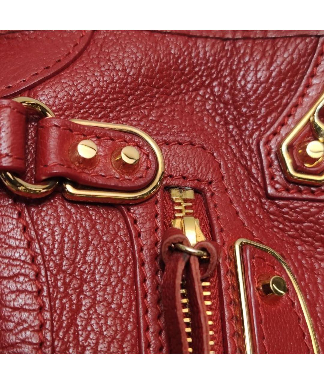 BALENCIAGA Красная кожаная сумка через плечо, фото 8