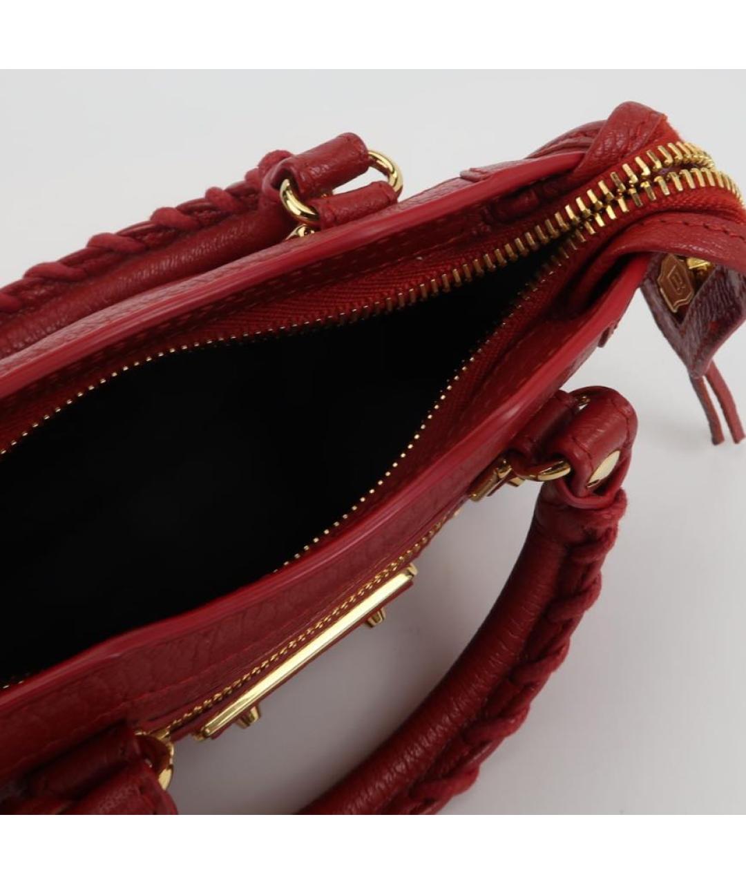 BALENCIAGA Красная кожаная сумка через плечо, фото 5