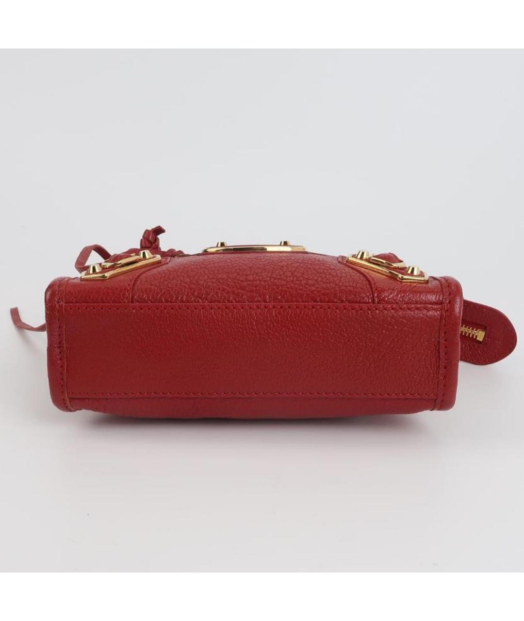 BALENCIAGA Красная кожаная сумка через плечо, фото 4