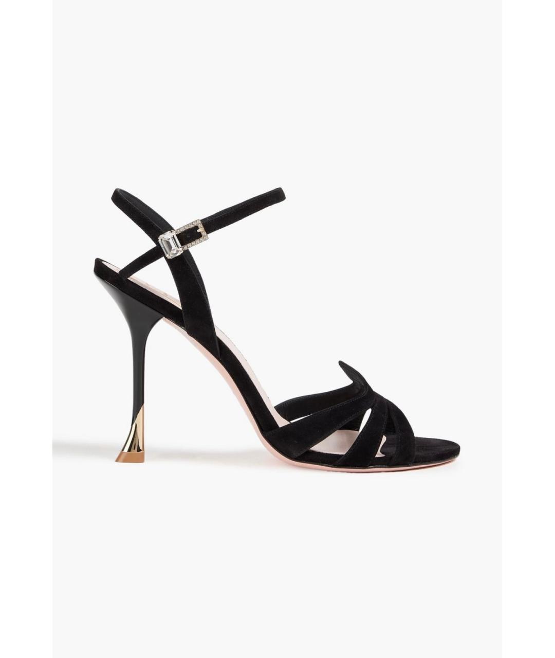 ROGER VIVIER Черные замшевые босоножки, фото 5