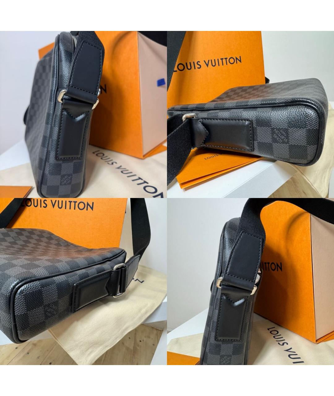 LOUIS VUITTON Серая кожаная сумка на плечо, фото 6