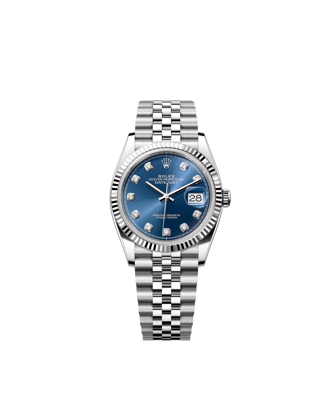 ROLEX Синие часы из белого золота, фото 1