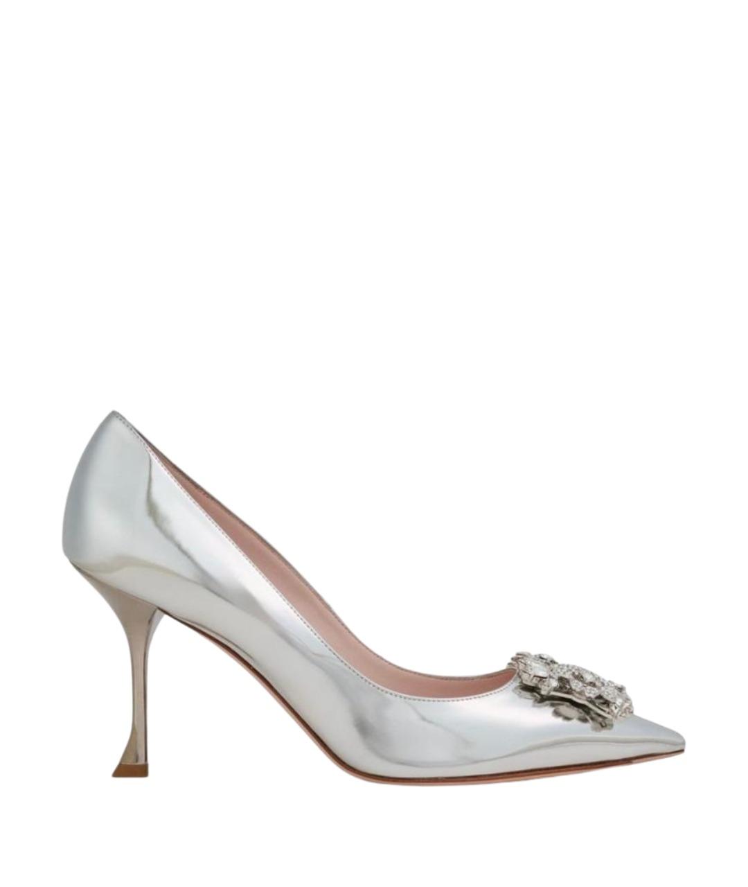 ROGER VIVIER Серебряные кожаные туфли, фото 1