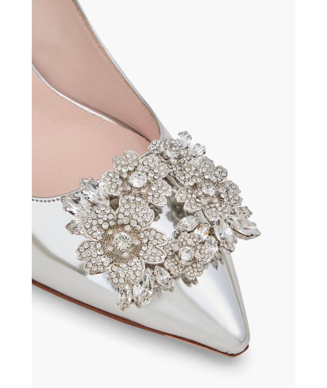 ROGER VIVIER Серебряные кожаные туфли, фото 3