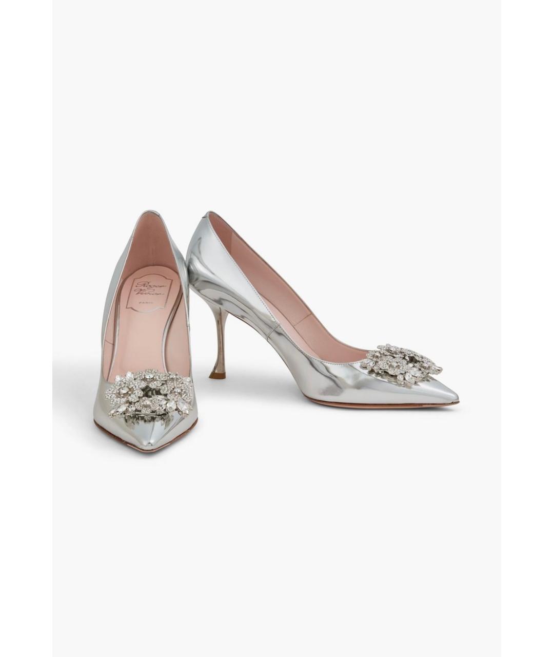 ROGER VIVIER Серебряные кожаные туфли, фото 2