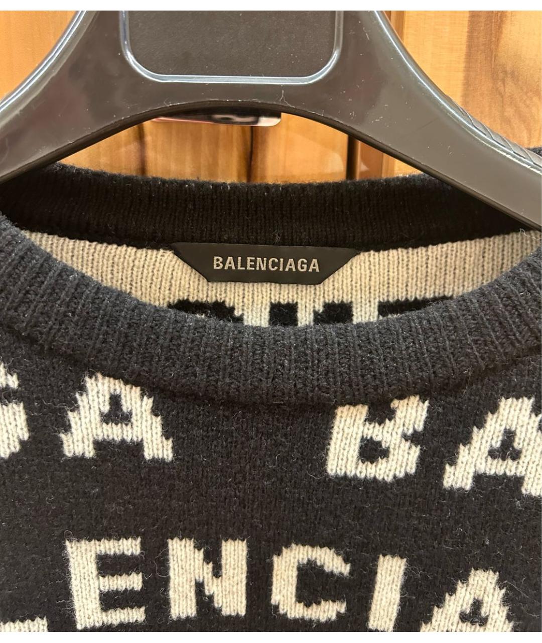 BALENCIAGA Черный шерстяной джемпер / свитер, фото 4