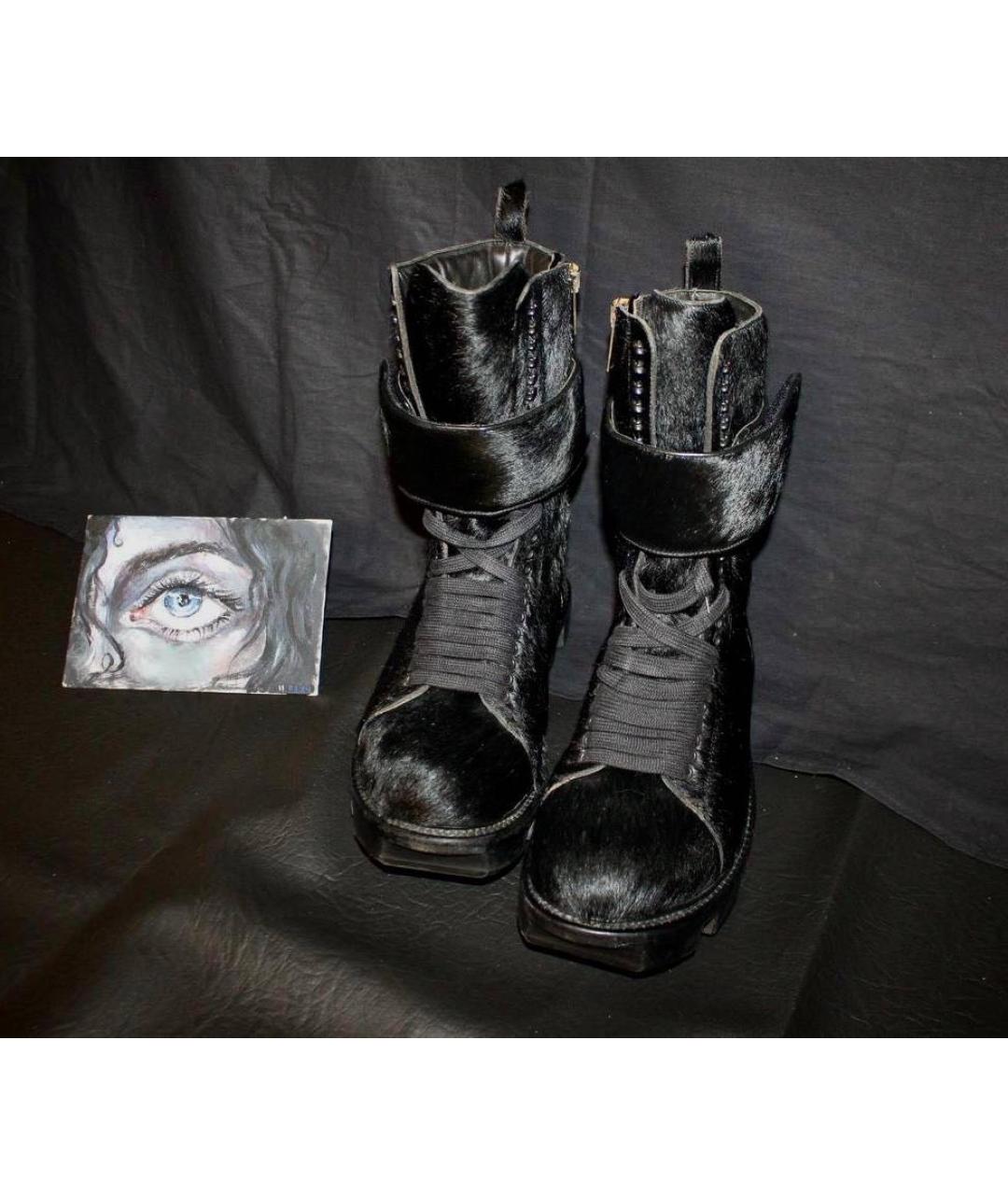 RICK OWENS Черные высокие ботинки, фото 2