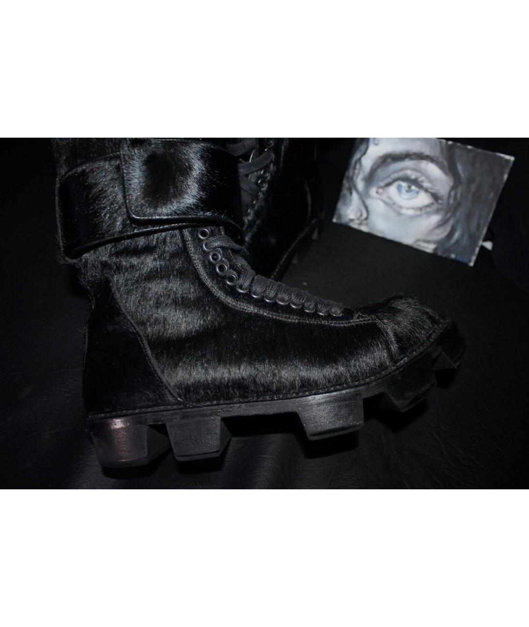 RICK OWENS Черные высокие ботинки, фото 3