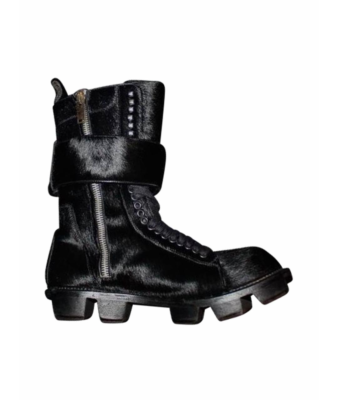 RICK OWENS Черные высокие ботинки, фото 1