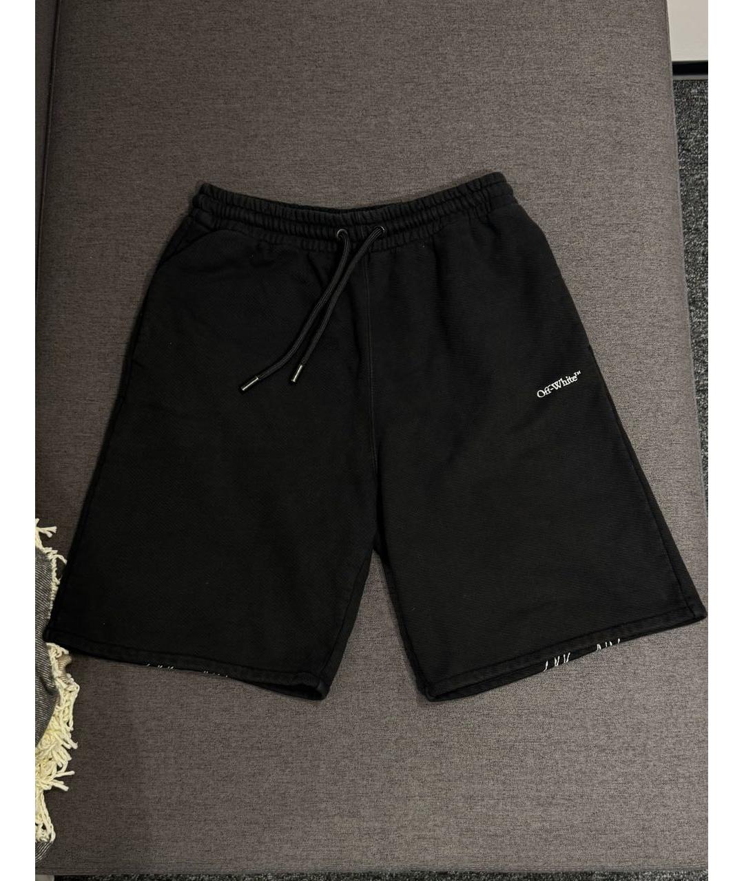OFF-WHITE Черные хлопковые шорты, фото 4