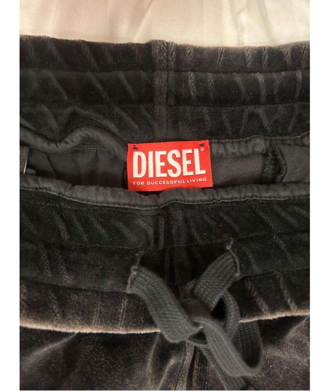 DIESEL Черные велюровые прямые брюки, фото 6