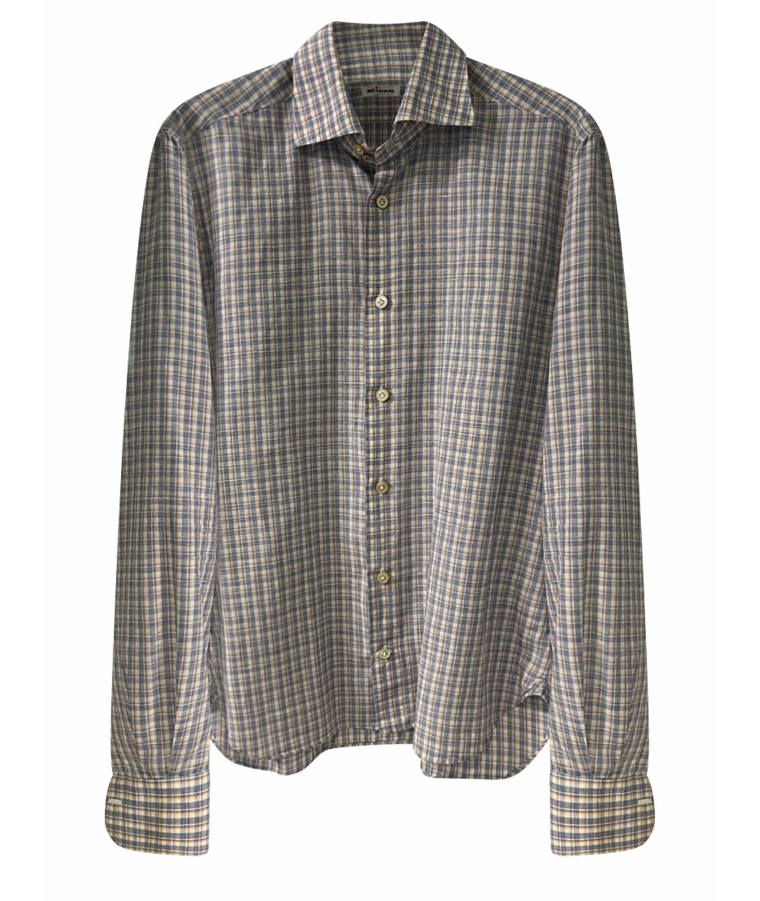 KITON Голубая хлопковая кэжуал рубашка, фото 1