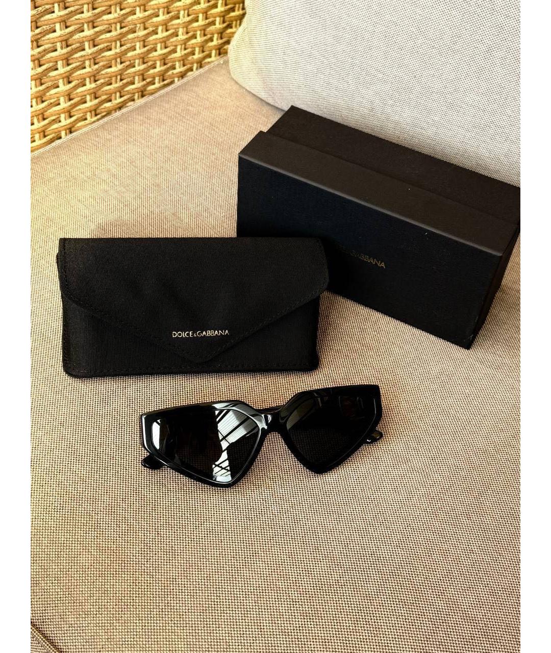 DOLCE&GABBANA Черные пластиковые солнцезащитные очки, фото 9