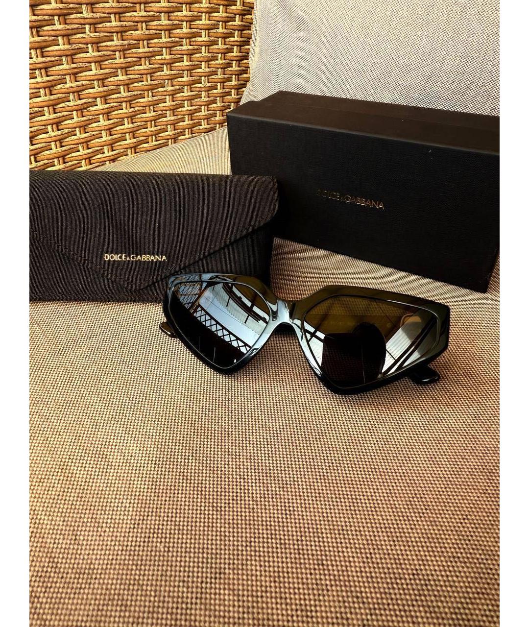 DOLCE&GABBANA Черные пластиковые солнцезащитные очки, фото 2