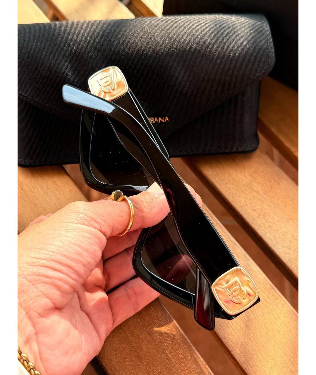 DOLCE&GABBANA Черные пластиковые солнцезащитные очки, фото 4
