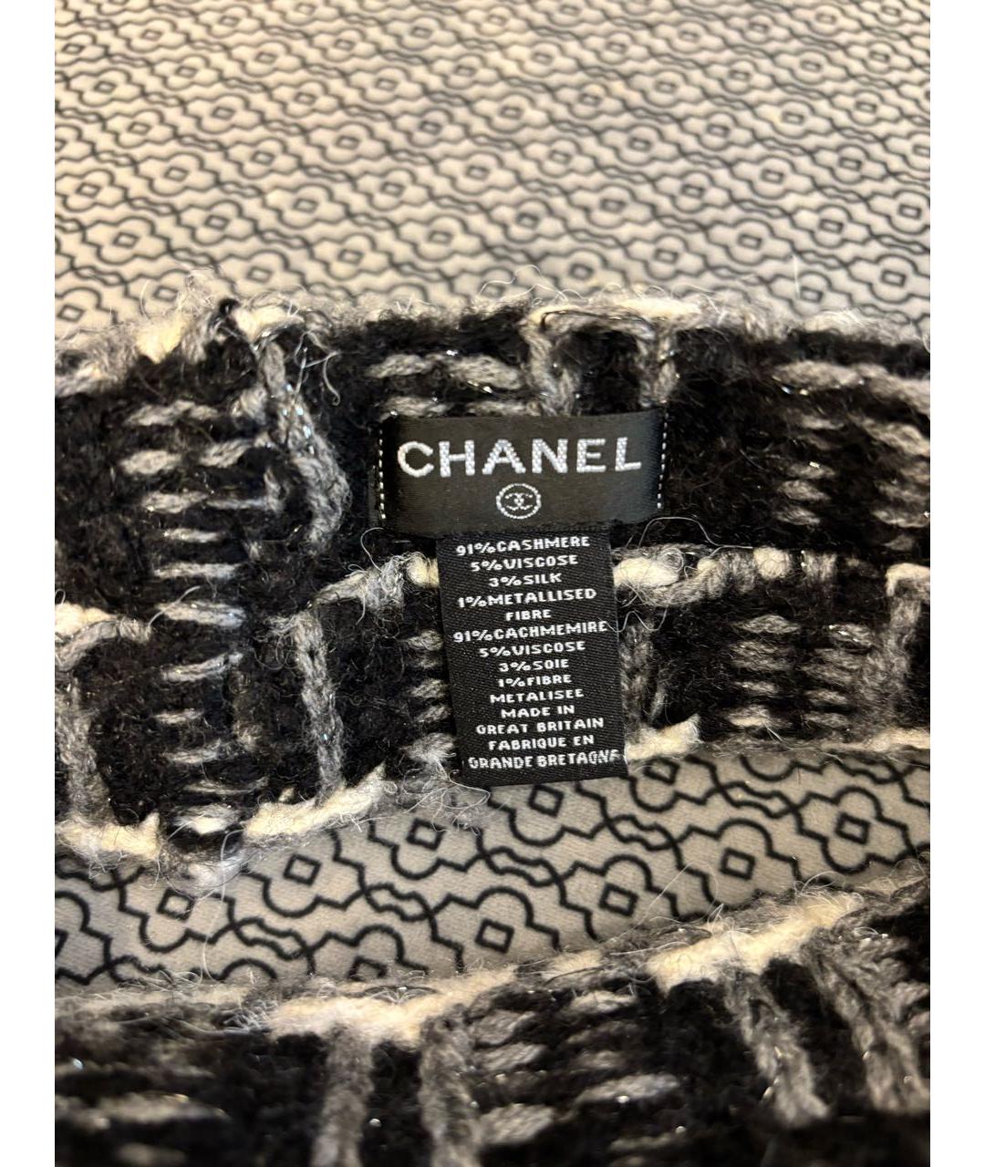 CHANEL Черная кашемировая повязка на голову, фото 3
