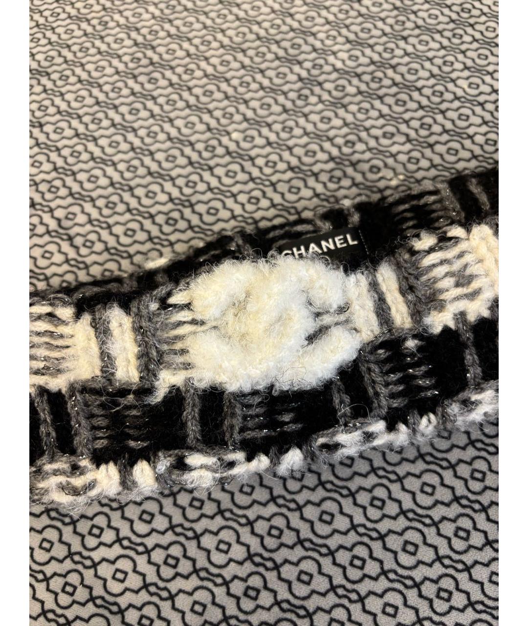 CHANEL Черная кашемировая повязка на голову, фото 2
