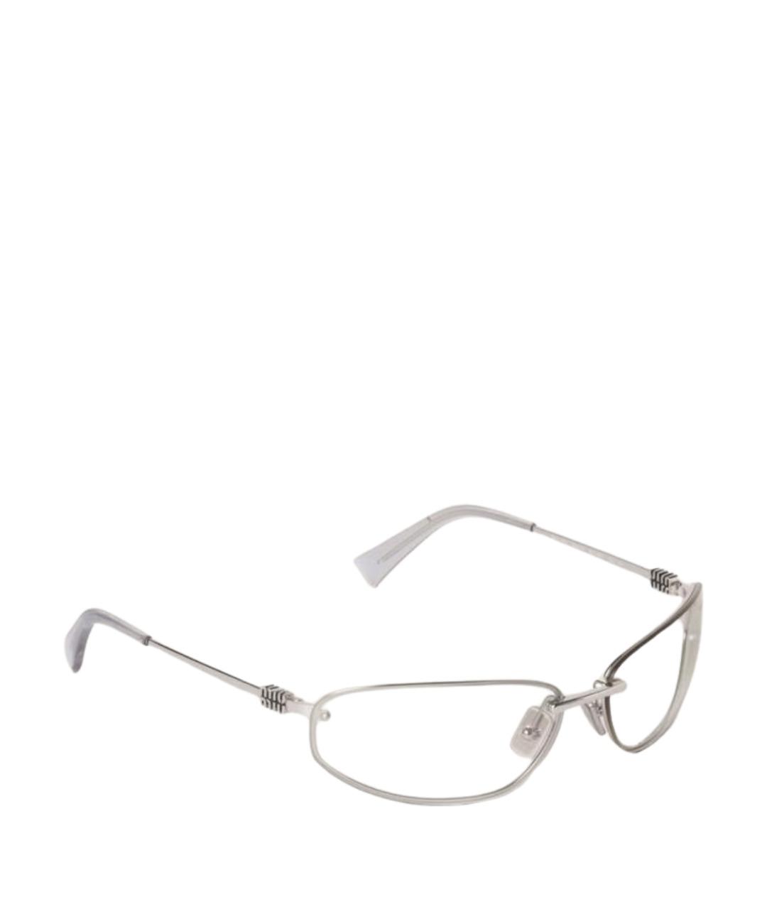 MIU MIU Серебряные металлические солнцезащитные очки, фото 1