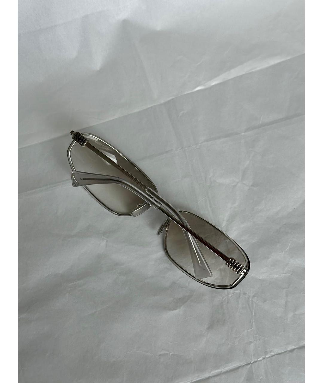 MIU MIU Серебряные металлические солнцезащитные очки, фото 6