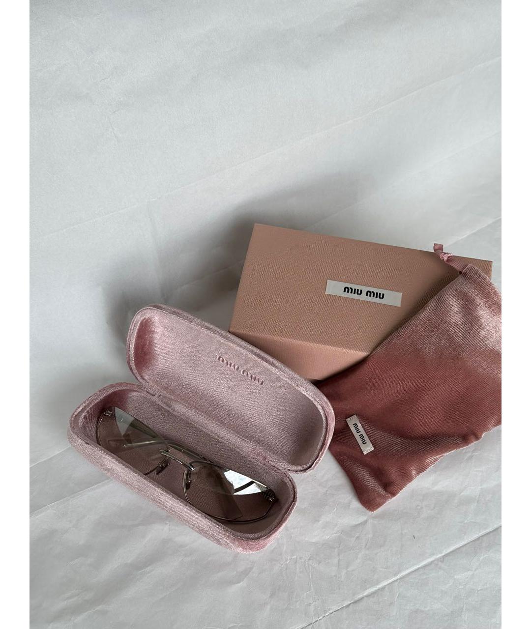 MIU MIU Серебряные металлические солнцезащитные очки, фото 4