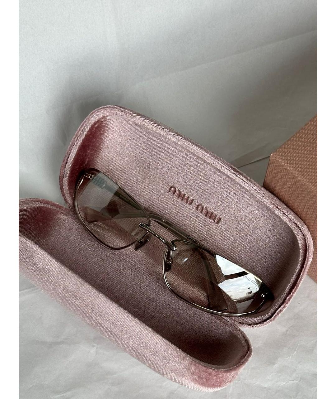 MIU MIU Серебряные металлические солнцезащитные очки, фото 3