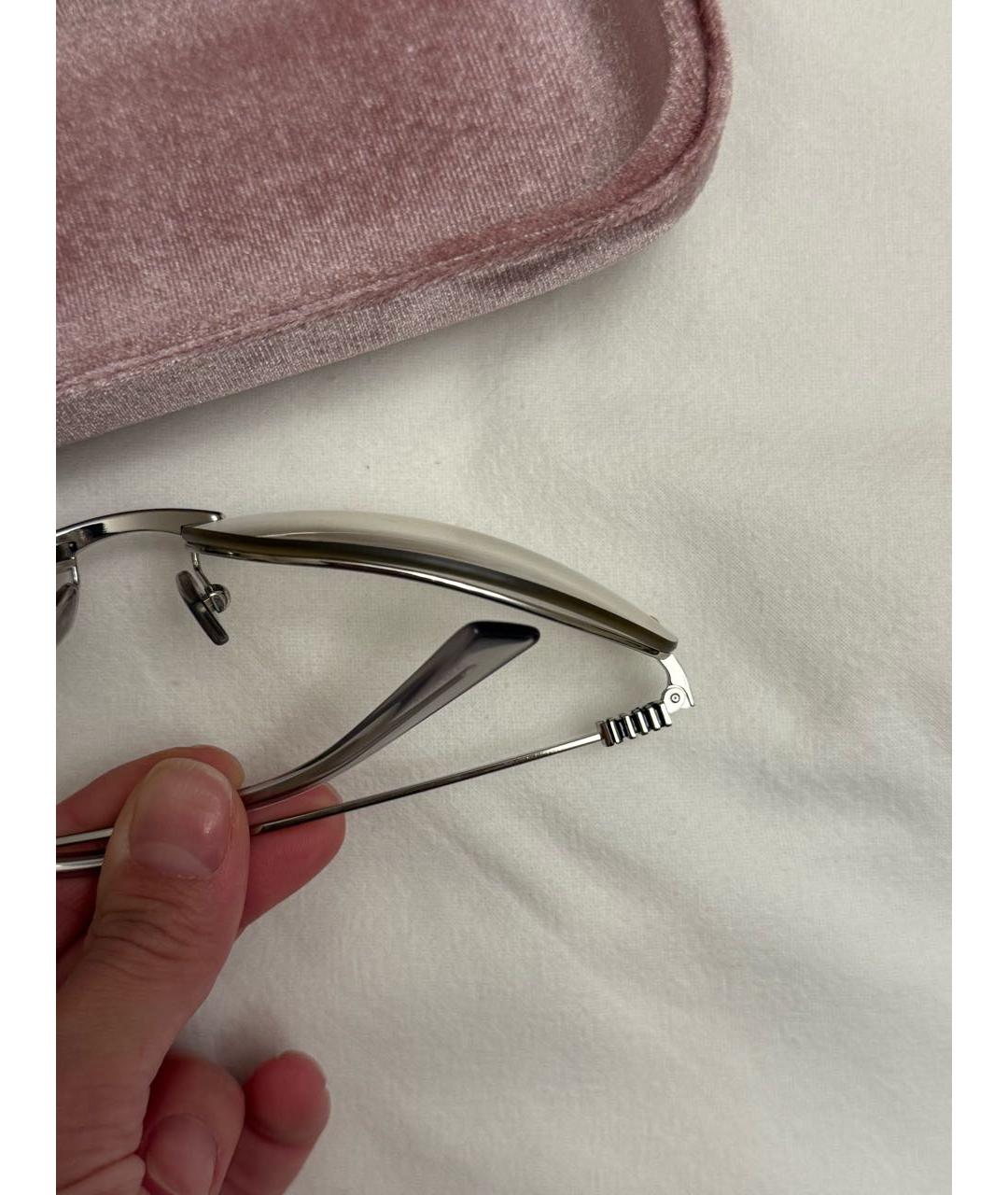 MIU MIU Серебряные металлические солнцезащитные очки, фото 7