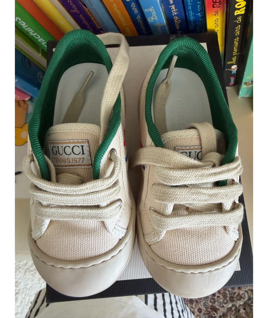 GUCCI KIDS Бежевые текстильные кеды, фото 3