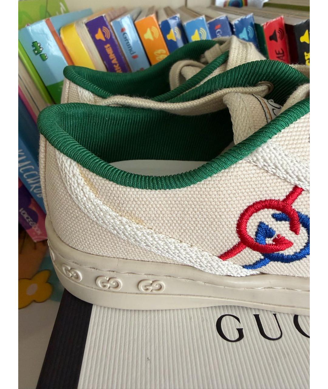 GUCCI KIDS Бежевые текстильные кеды, фото 6