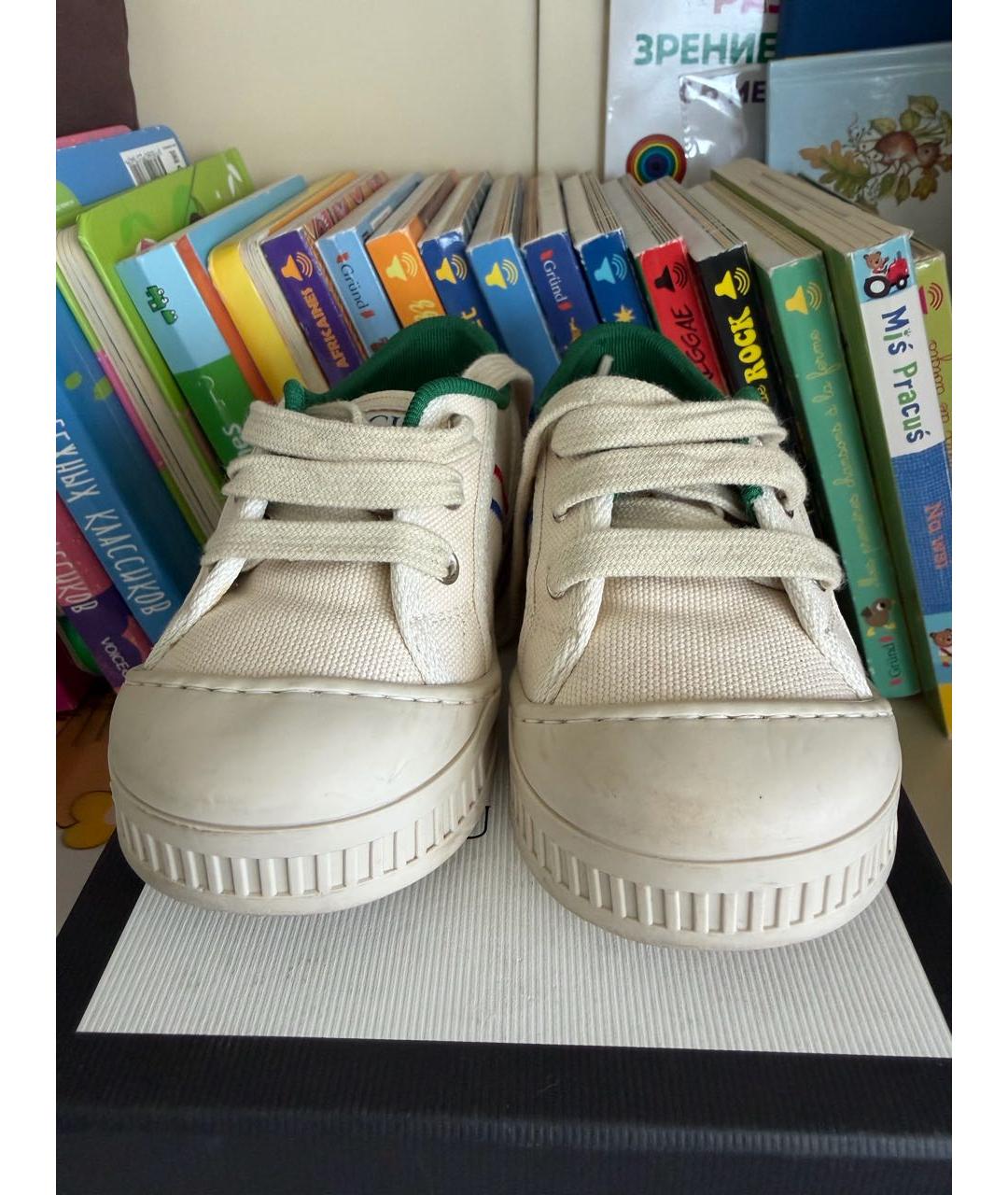 GUCCI KIDS Бежевые текстильные кеды, фото 2