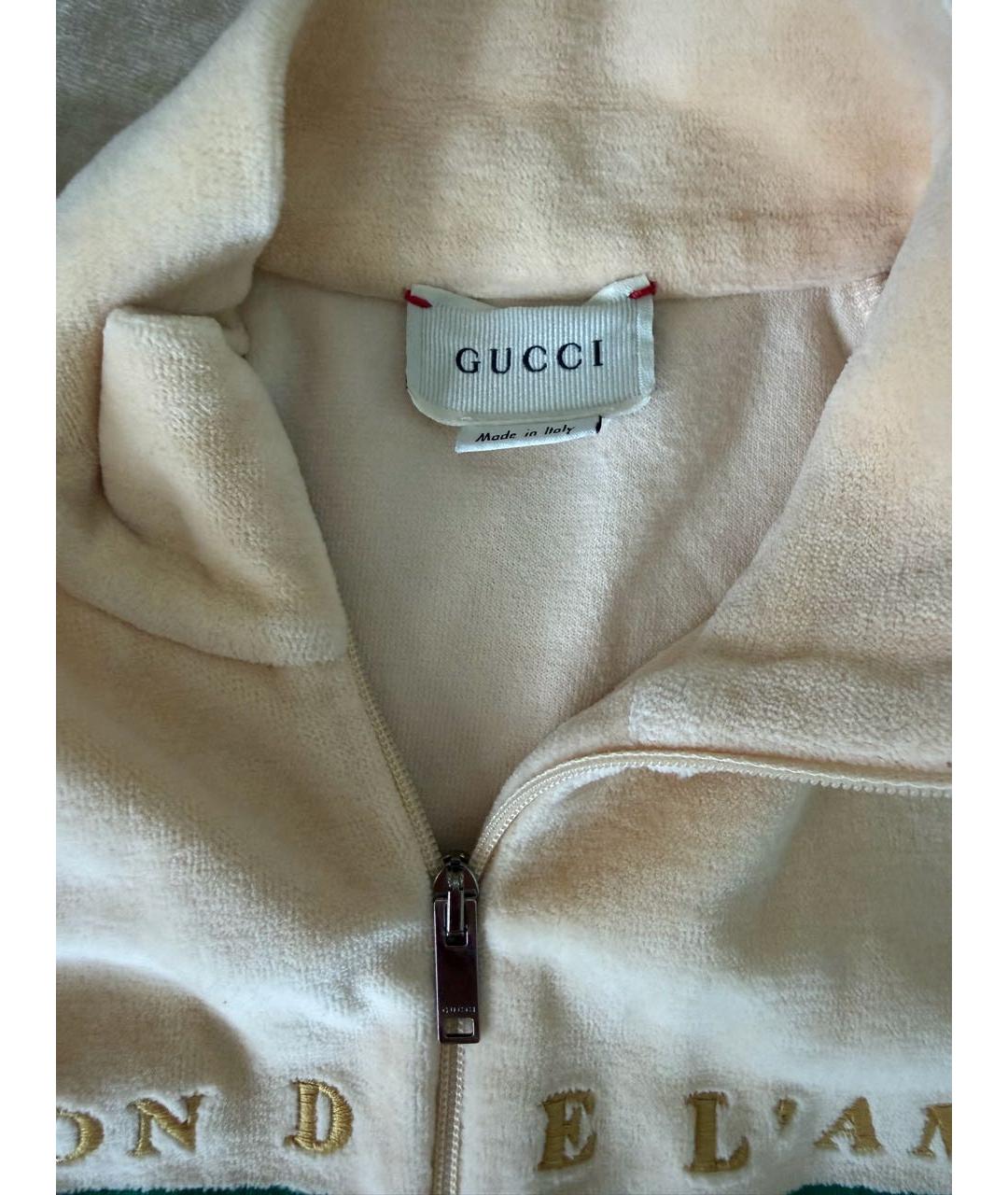 GUCCI KIDS Бежевый бархатный комплект, фото 4