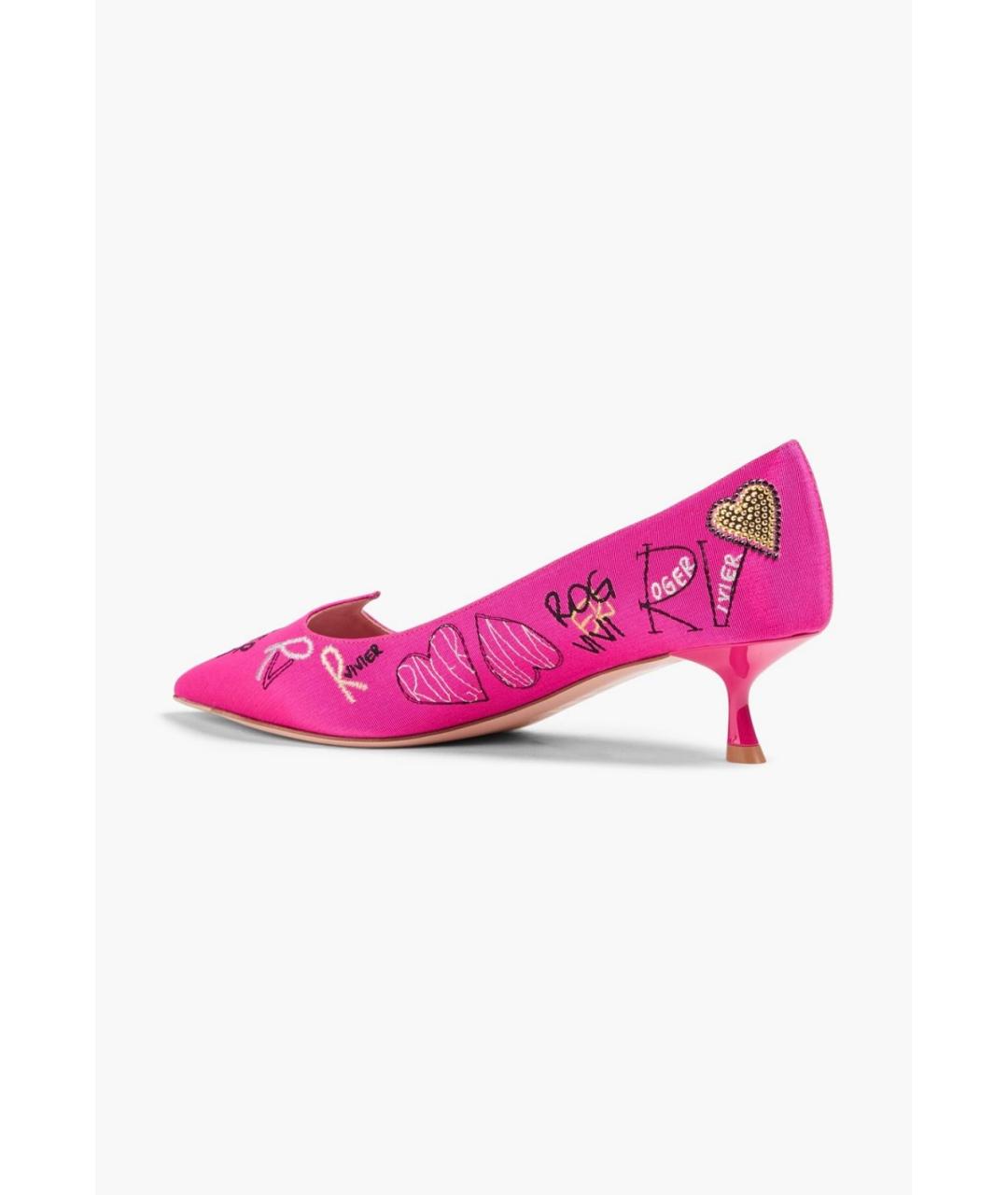 ROGER VIVIER Розовые лодочки на низком каблуке, фото 5
