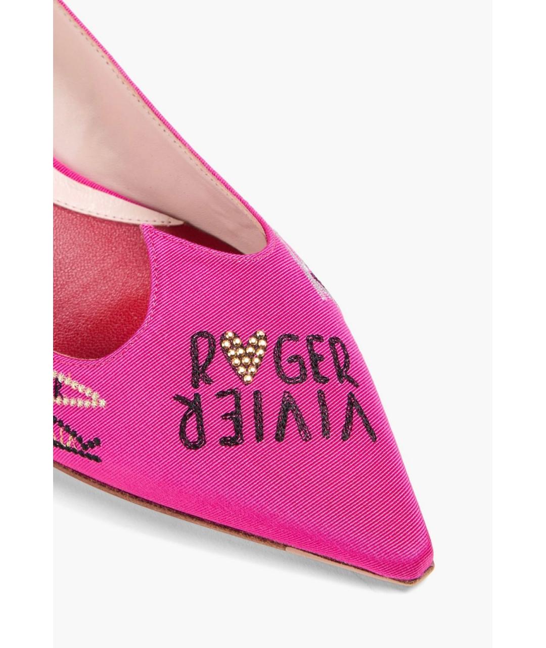 ROGER VIVIER Розовые лодочки на низком каблуке, фото 3