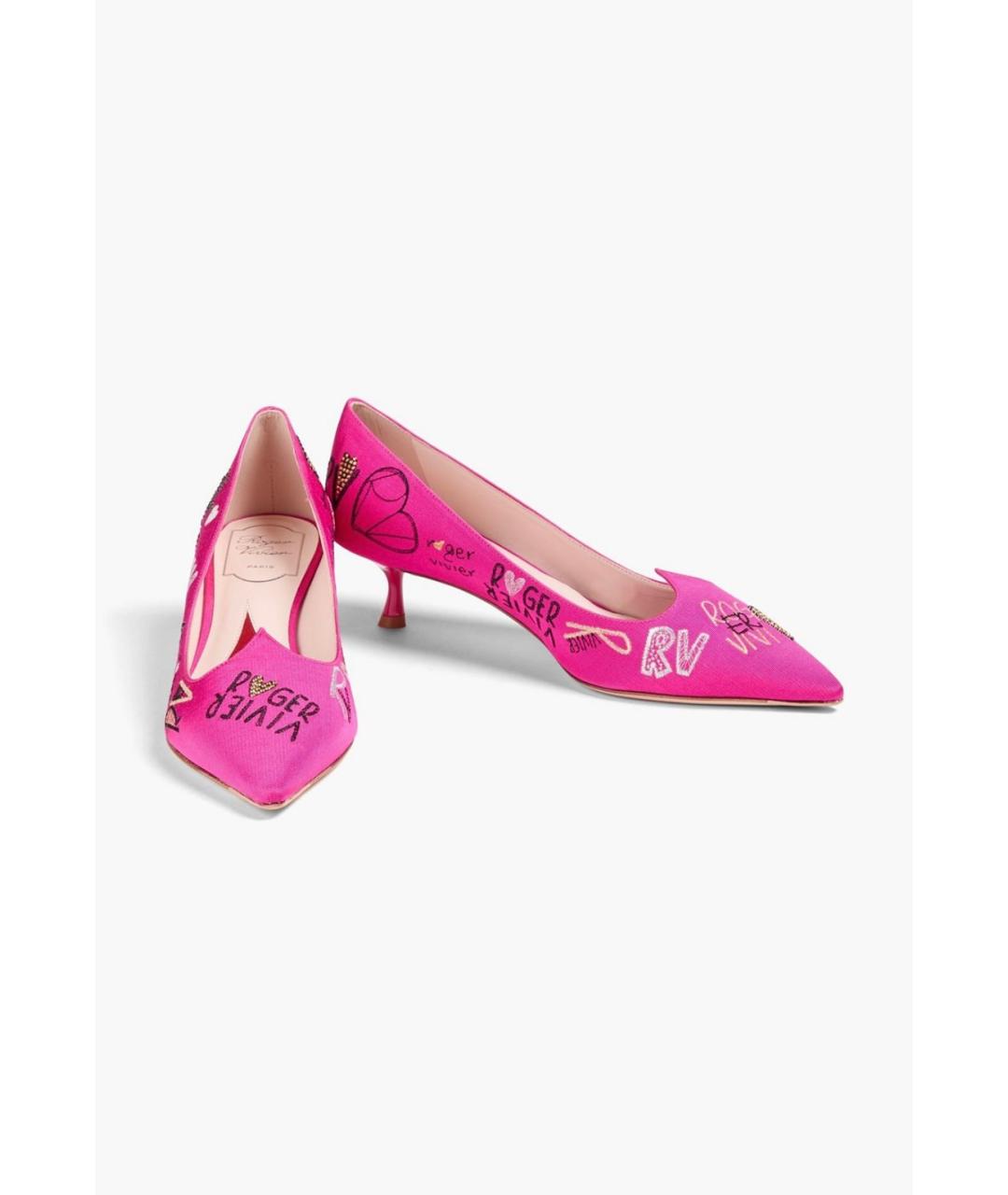ROGER VIVIER Розовые лодочки на низком каблуке, фото 2