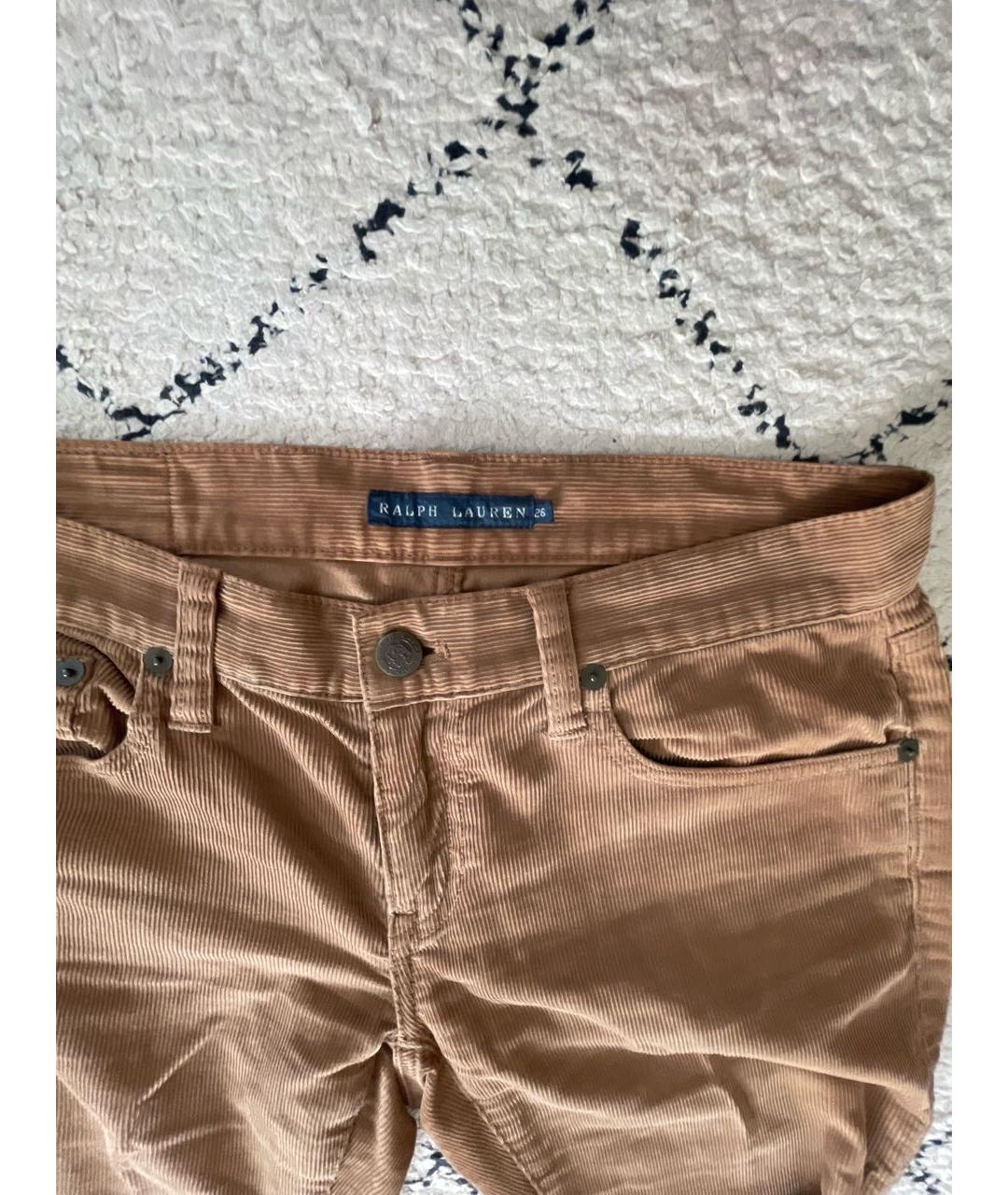 RALPH LAUREN Коричневые деним брюки узкие, фото 7