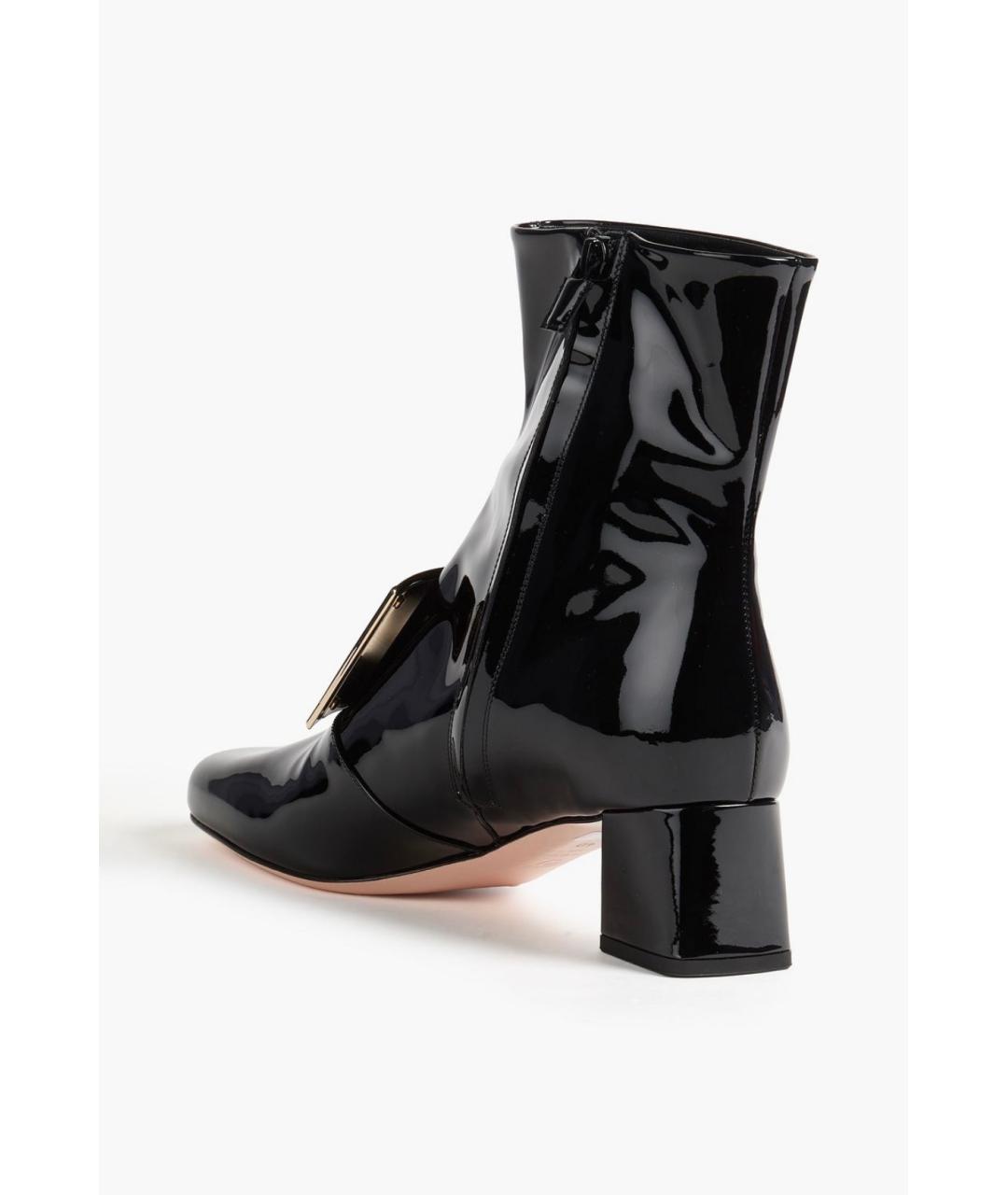 ROGER VIVIER Черные ботильоны из лакированной кожи, фото 4