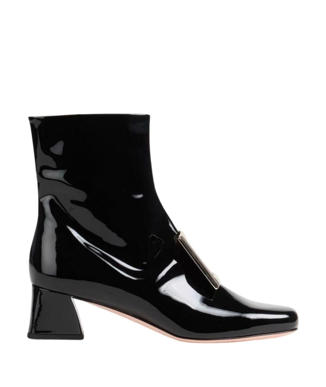 ROGER VIVIER Черные ботильоны из лакированной кожи, фото 1