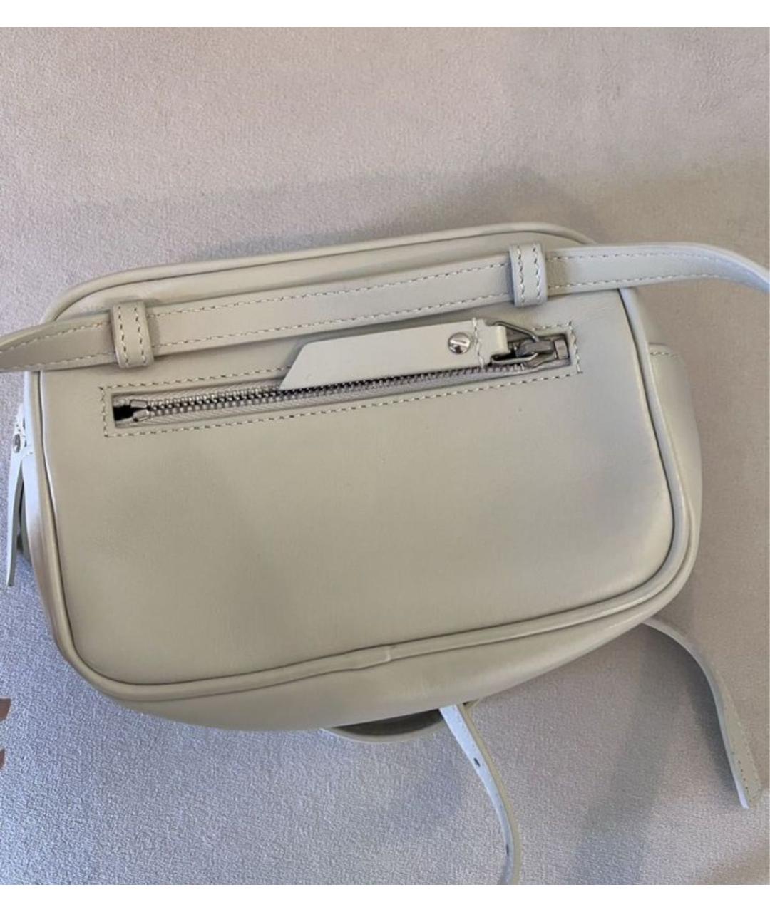 SAINT LAURENT Бежевая кожаная поясная сумка, фото 3