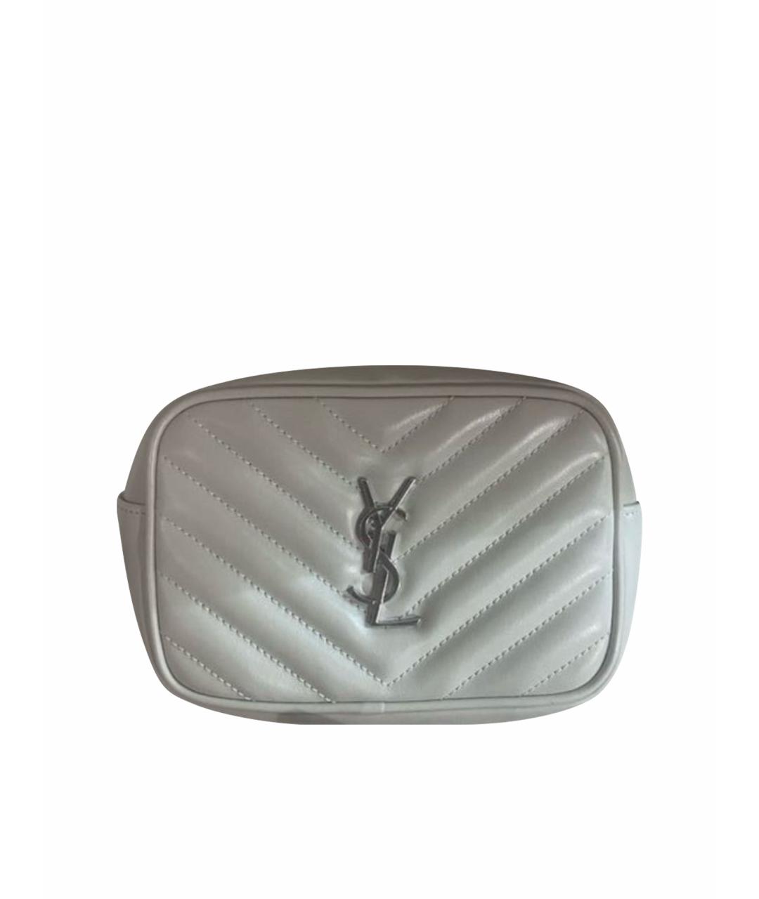 SAINT LAURENT Бежевая кожаная поясная сумка, фото 1