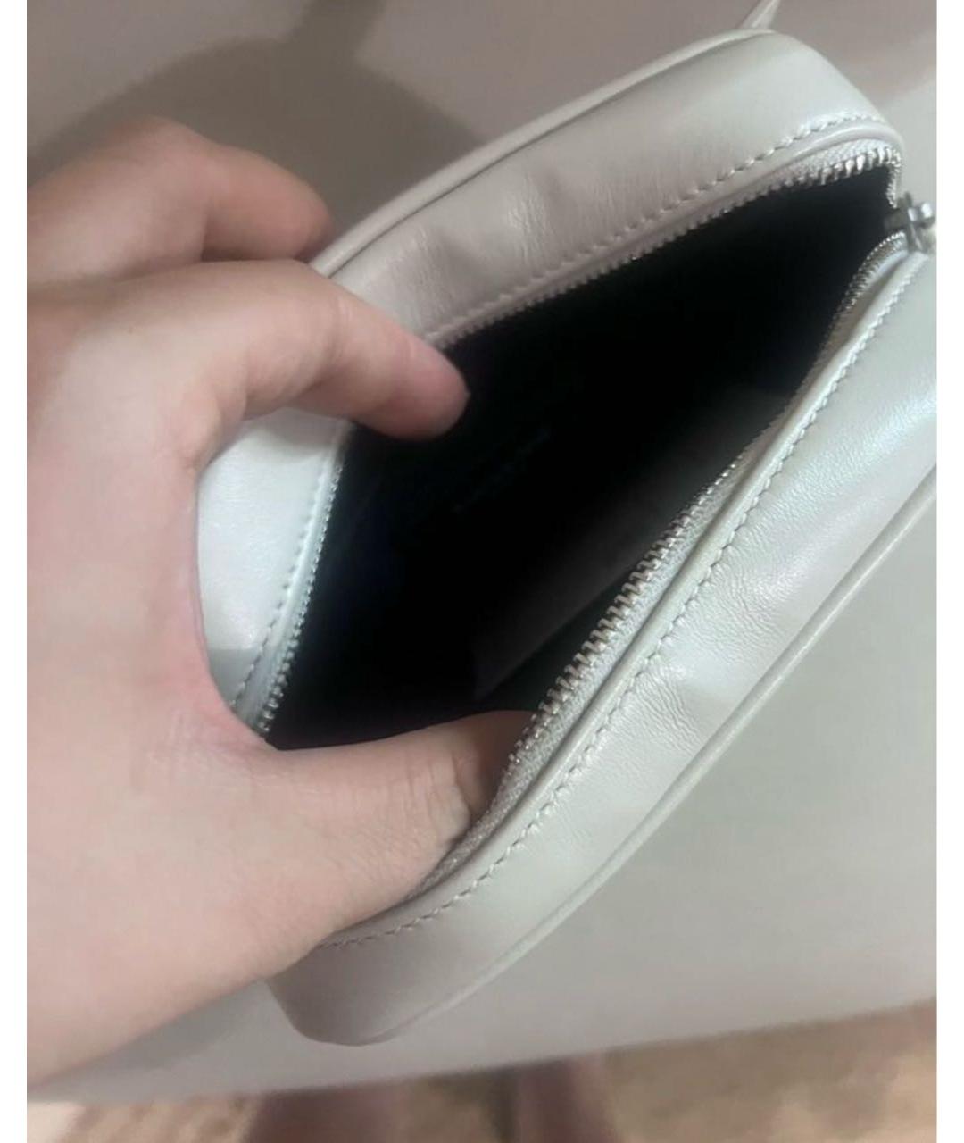 SAINT LAURENT Бежевая кожаная поясная сумка, фото 7