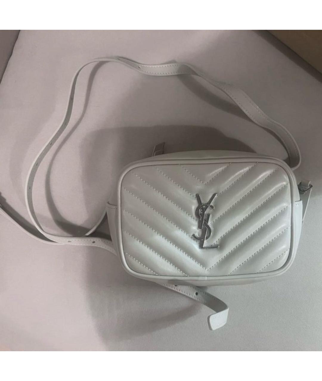 SAINT LAURENT Бежевая кожаная поясная сумка, фото 5