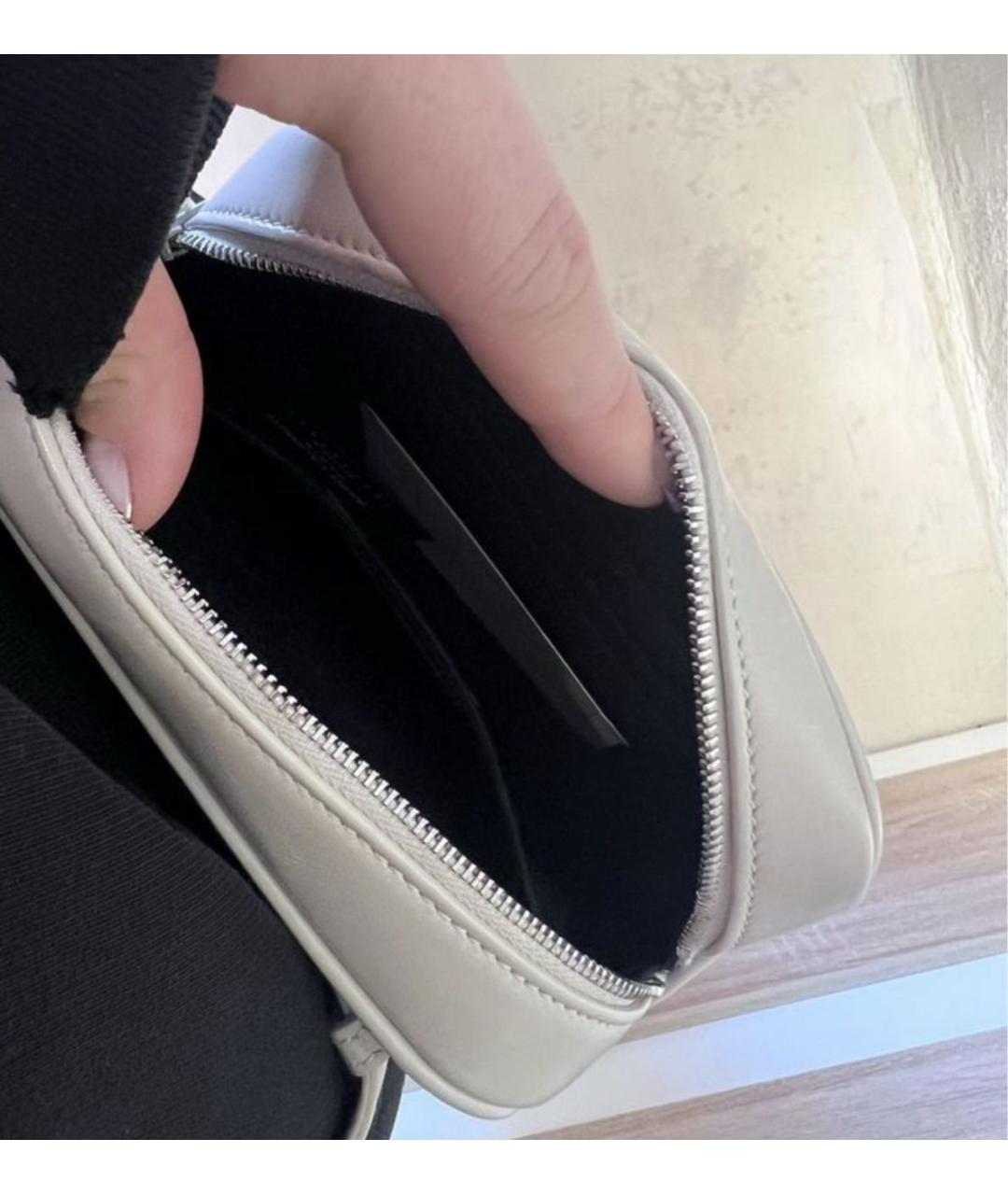 SAINT LAURENT Бежевая кожаная поясная сумка, фото 4