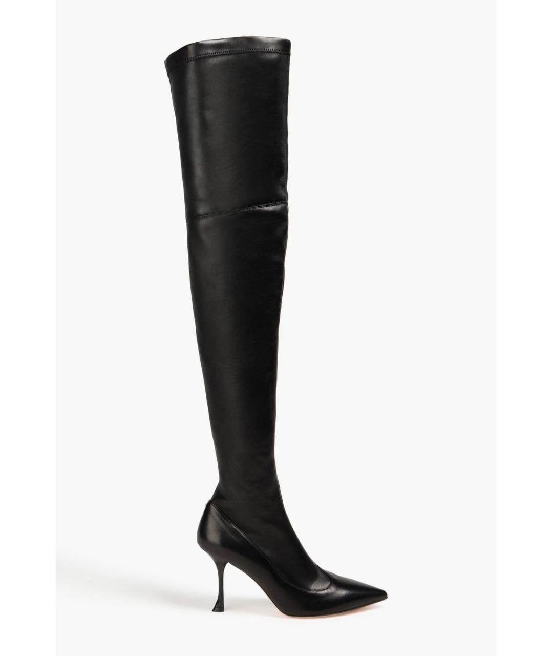 ROGER VIVIER Черные кожаные ботфорты, фото 4
