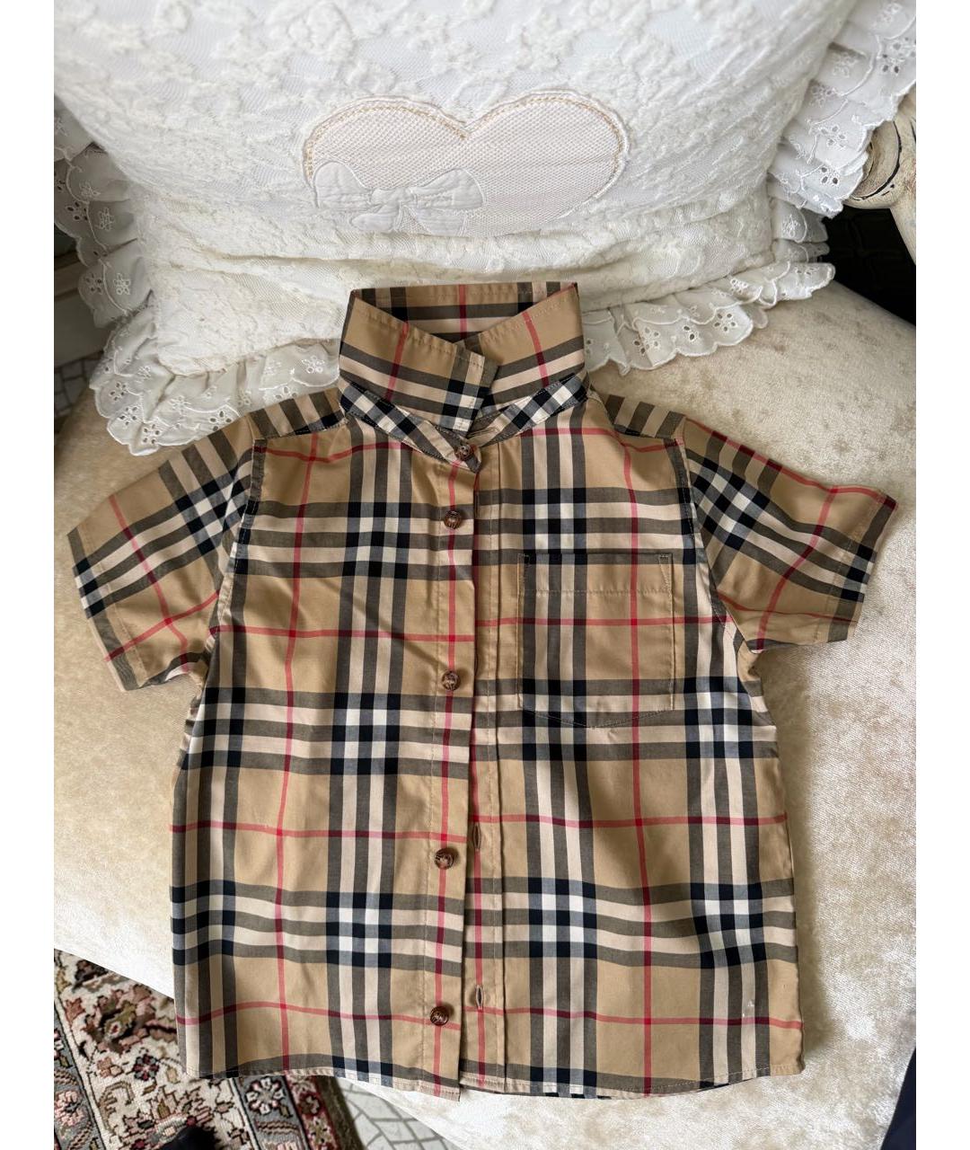 BURBERRY KIDS Мульти хлопковая детская рубашка, фото 5
