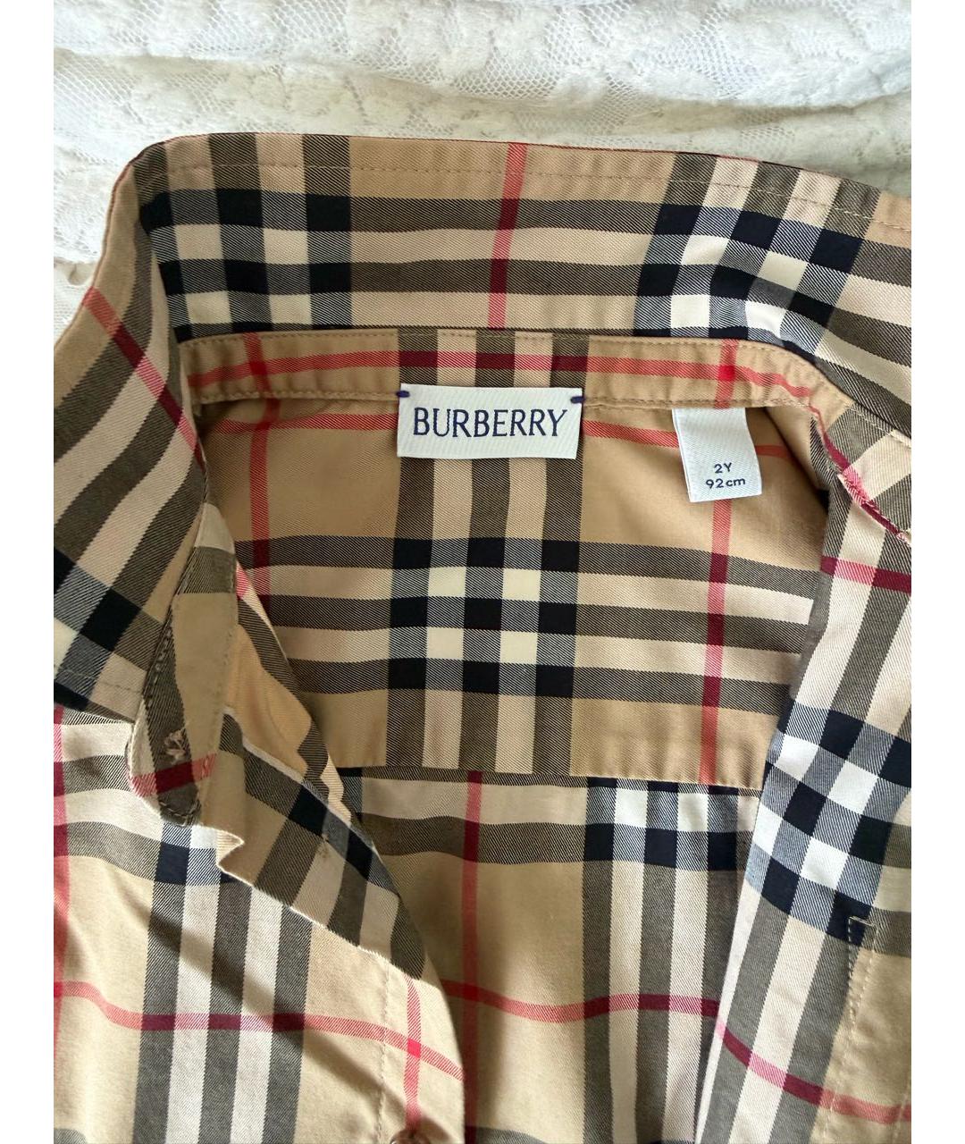 BURBERRY KIDS Мульти хлопковая детская рубашка, фото 3