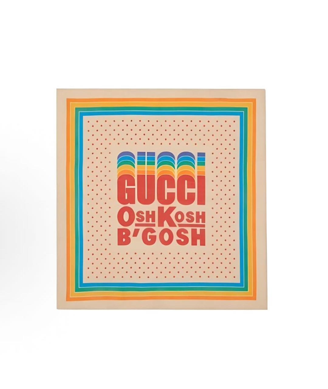 GUCCI Бежевый хлопковый платок, фото 5