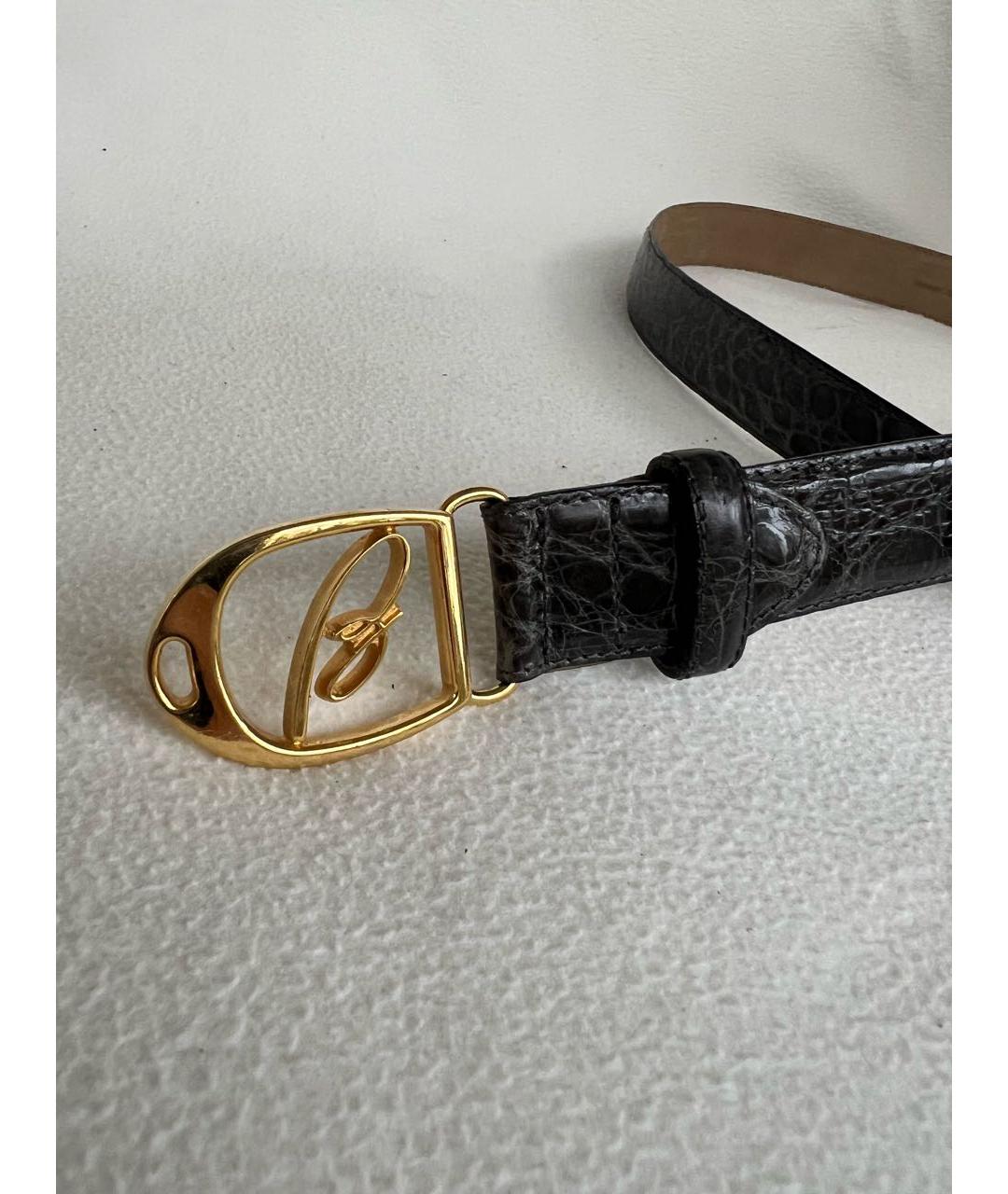 BRIONI Антрацитовый ремень из экзотической кожи, фото 2