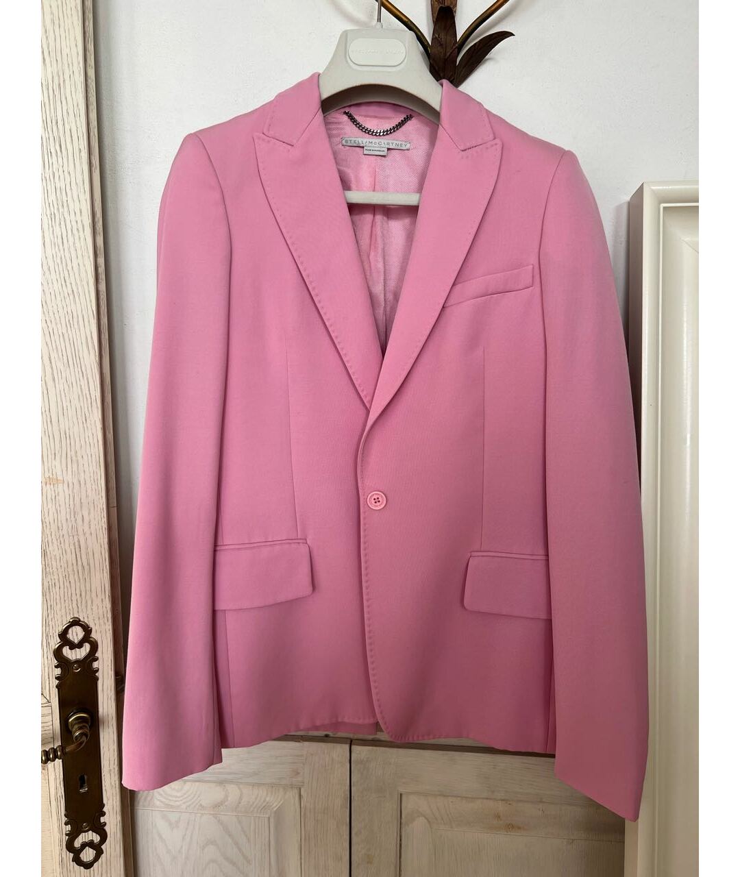 STELLA MCCARTNEY Розовый шерстяной костюм с брюками, фото 9