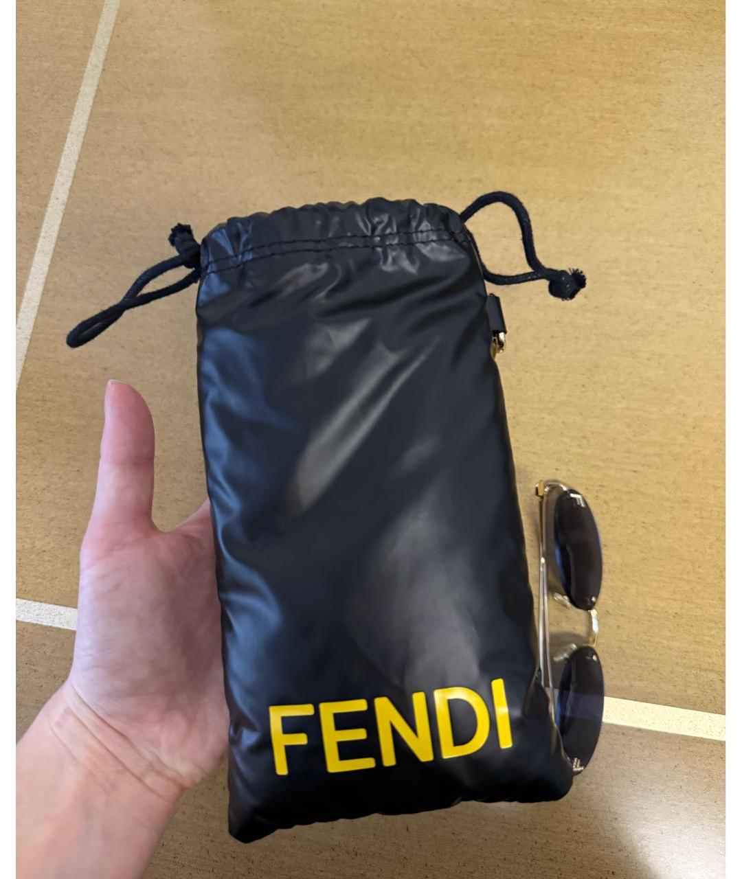 FENDI Темно-синие металлические солнцезащитные очки, фото 4